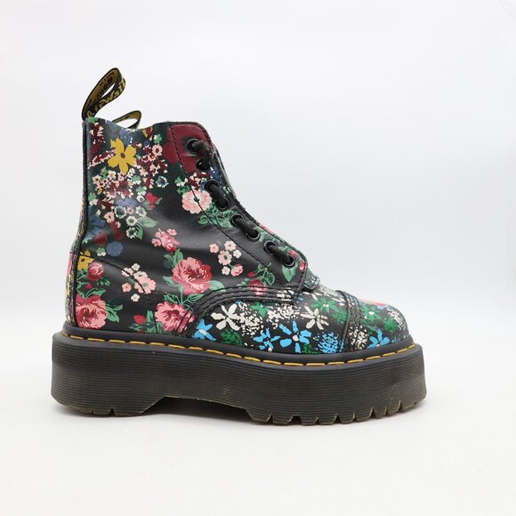 Doc Dr. Martens Sinclair Hi Floral Platform Boot Women's Size 5 Lace up Zip - Picture 1 of 12